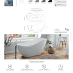 Acquabella Serena Center Drain 67x28 Freestanding Bathtub in Snow White, SB6728SW, Retail: $10,000.00, FINAL PRICE: $1,499.99 + TAX