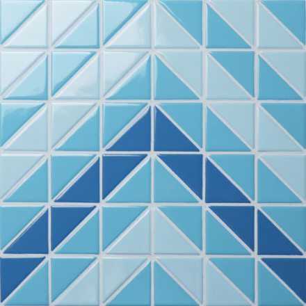 ** PER PCS ** Blue Santorini Chevron by Merola 10x10, 8.14sf, 10pcs, Loc: MT1-F