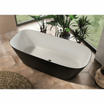 Acquabella Cristallo Center Drain 67x29 Freestanding Bathtub in Snow White with Matte Black, CB6729MBW, Retail: $10,000.00, FINAL PRICE: $1,499.99 + TAX