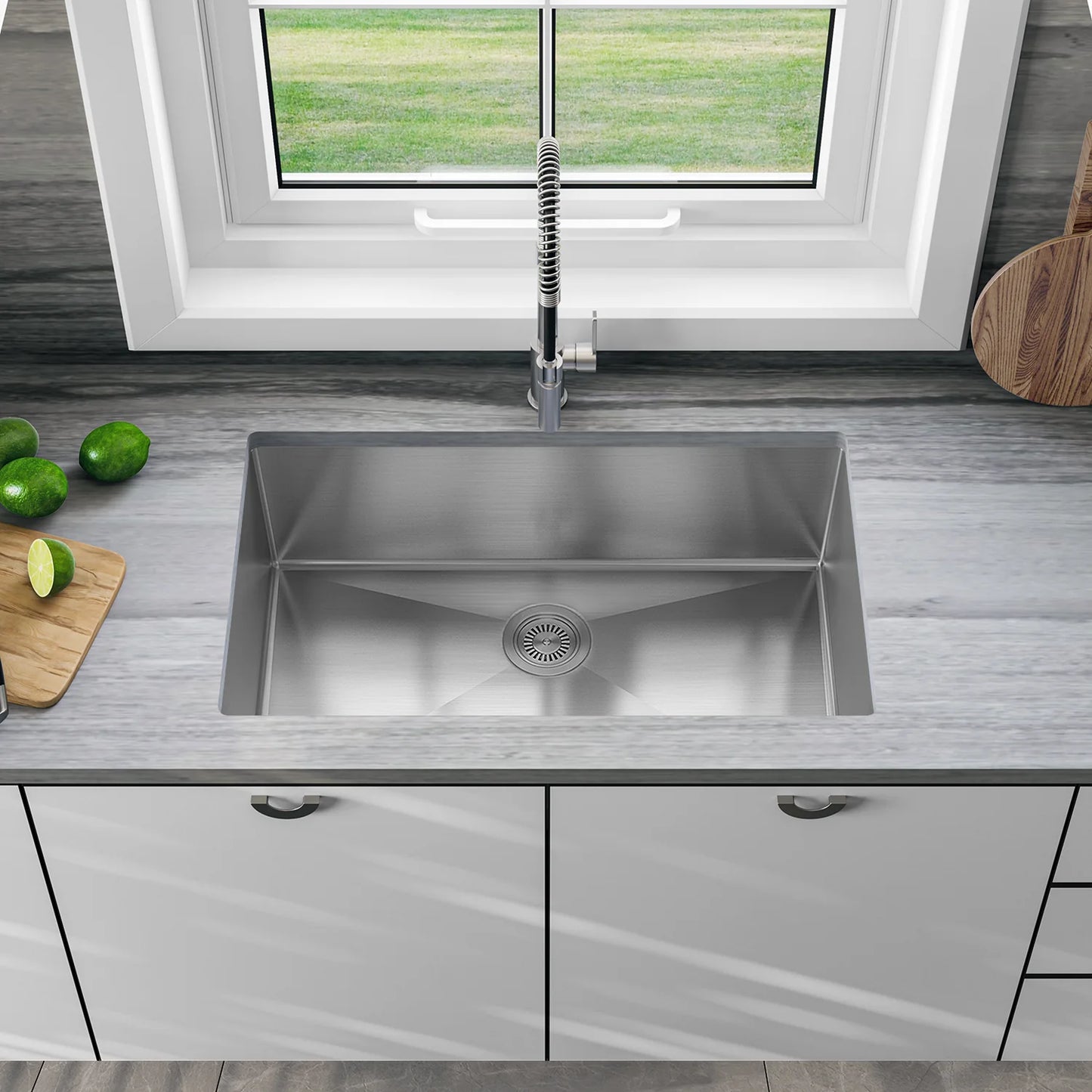 Duko Sink 32-IN Undermount Single Bowl (Sink Only) 16 Gauge, HU3219S-S-16
