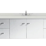 Virtu USA Clarissa 61-in White Single Sink Floating Bathroom Vanity with Custom Quartz Top