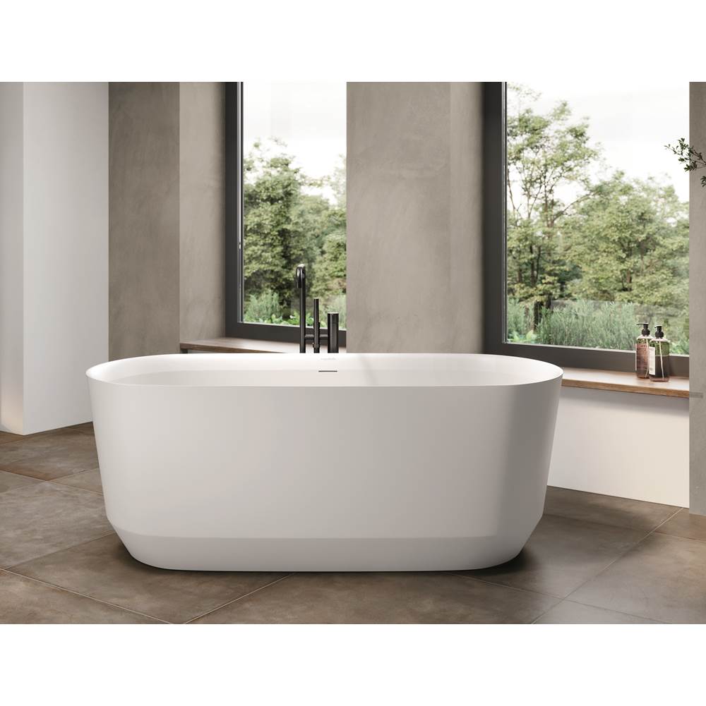 Acquabella Venet Center Drain 61x30 Freestanding Bathtub in Snow White and Dark Grey, VNB6130MDW, Retail: $10,000, FINAL PRICE: $1,499.99 + TAX
