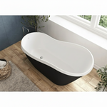 Acquabella Serena Center Drain 67x28 Freestanding Bathtub in Snow White with Matte Black, SB6728MBW, Retail: $10,000.00, FINAL PRICE: $1,499.99 + TAX