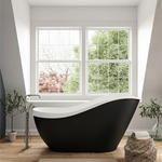 Acquabella Serena Center Drain 67x28 Freestanding Bathtub in Snow White with Matte Black, SB6728MBW, Retail: $10,000.00, FINAL PRICE: $1,499.99 + TAX