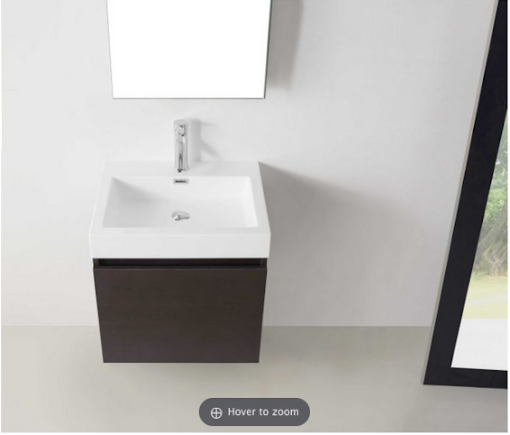 Virtu Vanity Zuri 24-in Floating Bathroom Vanity in Wenge Grey, JS-50324-WG
