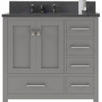 Caroline Avenue 36-in Cashmere Gray Undermount Single Sink Bathroom Vanity with Umbra Gray Quartz Top, GS-50036-UGQRO-CG