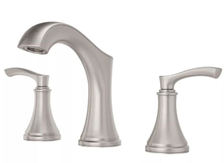 Pfister Woodbury 2-Handle 8" Widespread Bathroom Faucet in Spot Defense Brushed Nickel, LG49-WD0GS, Loc: A-13, MSRP: $293.00