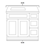 Vanity Sink Drawer 42-IN RIGHT in White with CUSTOM Quartz Countertop, VSD42R-CQTSQ-WH, Final Price: $599.99 + Tax