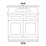 Vanity Sink Base 36-IN with CUSTOM Quartz Countertop in White, VSB36-CQTSQ-WH, Final Price: $499.99 + Tax