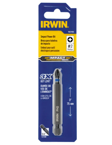 IRWIN 1/4-in x 3-in Phillips Impact Driver Bit