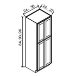 WP2490-27 - Pantry - WHITE SHAKER Solid Soft Close RTA Cabinet (Flat Pack) FINAL PRICE CLEARANCE // NO RETURNS OR EXCHANGES