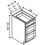 3DB15 - BLUE SHAKER Solid Soft Close RTA Cabinet (Flat Pack) FINAL PRICE CLEARANCE // NO RETURNS OR EXCHANGES
