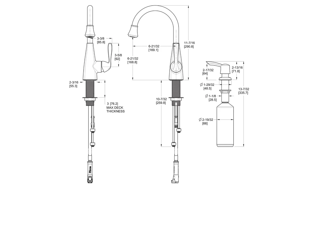 Pfister Lima 1-Handle Kitchen Faucet w/Soap Dispenser in Spot Defense Stainless Steel, F-072-7LMGS, Loc: B1, MSRP: $223.00