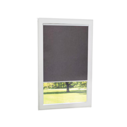 allen + roth 30-in x 72-in Gray Room Darkening Blackout Cordless Motorized Roller Shade, 2318979