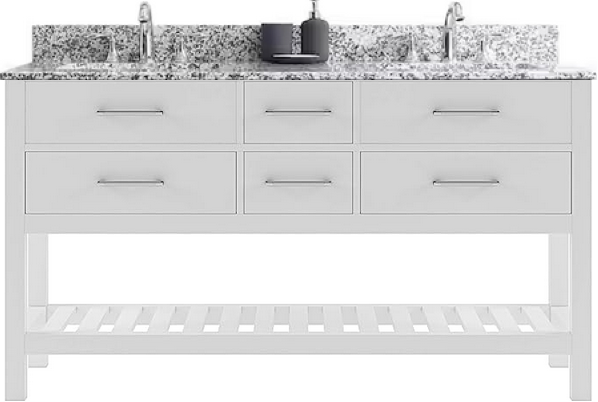 60" Double Sink Virtu Vanity in White with Artic White Top MD-2260-AWGRO-WH