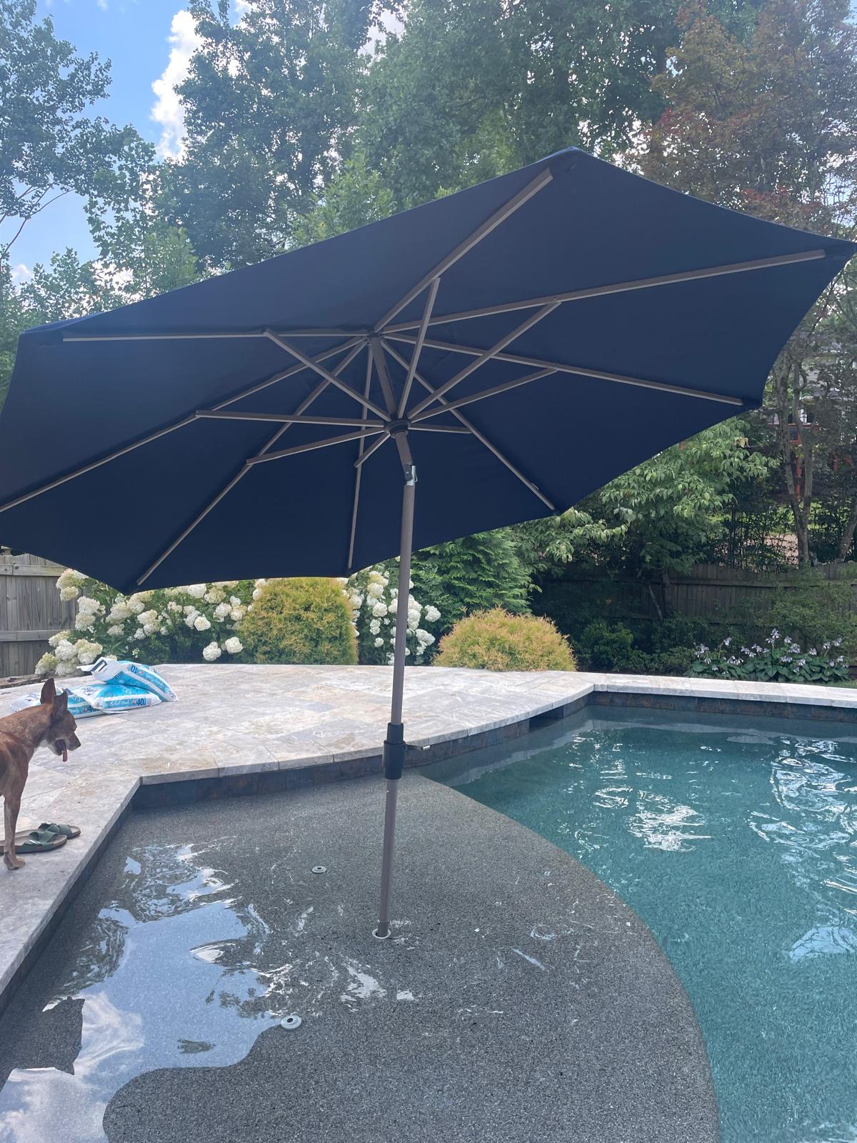 allen roth market 9 auto tilt round patio umbrellas Alpine Reserve 10-ft Commercial Auto-tilt Market Patio Umbrella, MSRP: – American Home Liquidation