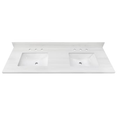 Venice 60-inch Double Sink Vanity in White with White Sintered Stone Top, VV260W-261558, FINAL PRICE: $999.99 + TAX