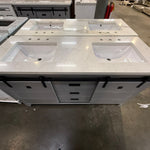 Florence Gray 60-inch Double Sink Bathroom Vanity with Carrara White Marble Top, VV360G-TV160D, FINAL PRICE: $999.99 + TAX