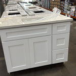 Vanity Sink Drawer 42-IN RIGHT in White with CUSTOM Quartz Countertop, VSD42R-CQTSQ-WH, Final Price: $599.99 + Tax