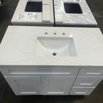Vanity Sink Drawer 42-IN RIGHT in White with CUSTOM Quartz Countertop, VSD42R-CQTSQ-WH, Final Price: $599.99 + Tax
