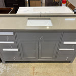 Virtu USA Caroline 60-in Cashmere Gray Undermount Single Sink Bathroom Vanity with Custom Quartz Top, MS-2060-CQTSQ-CG