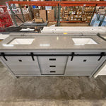 Florence 72-inch Double Sink Bathroom Vanity in Gray with Custom Quartz Top, VV372G-CQTSQ, Retail: $2,099.95, FINAL PRICE: $1,299.99 + TAX
