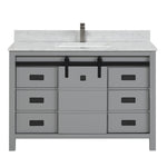 Florence 48-inch Grey Single Sink Bathroom Vanity with Custom Quartz Top, VV348G-CQTSQ, Retail: $1,399.95, CLEARANCE PRICE: $799.99 + TAX