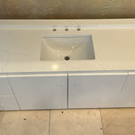 Virtu USA Clarissa 61-in White Single Sink Floating Bathroom Vanity with Custom Quartz Top