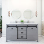 Florence Gray 60-inch Double Sink Bathroom Vanity with Carrara White Marble Top, VV360G-TV160D, FINAL PRICE: $999.99 + TAX