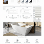 Acquabella Apex Center Drain 59x31 Freestanding Bathtub in Gloss White, APB5931GW, Retail: $10,000.00, FINAL PRICE: $1,499.99 + TAX