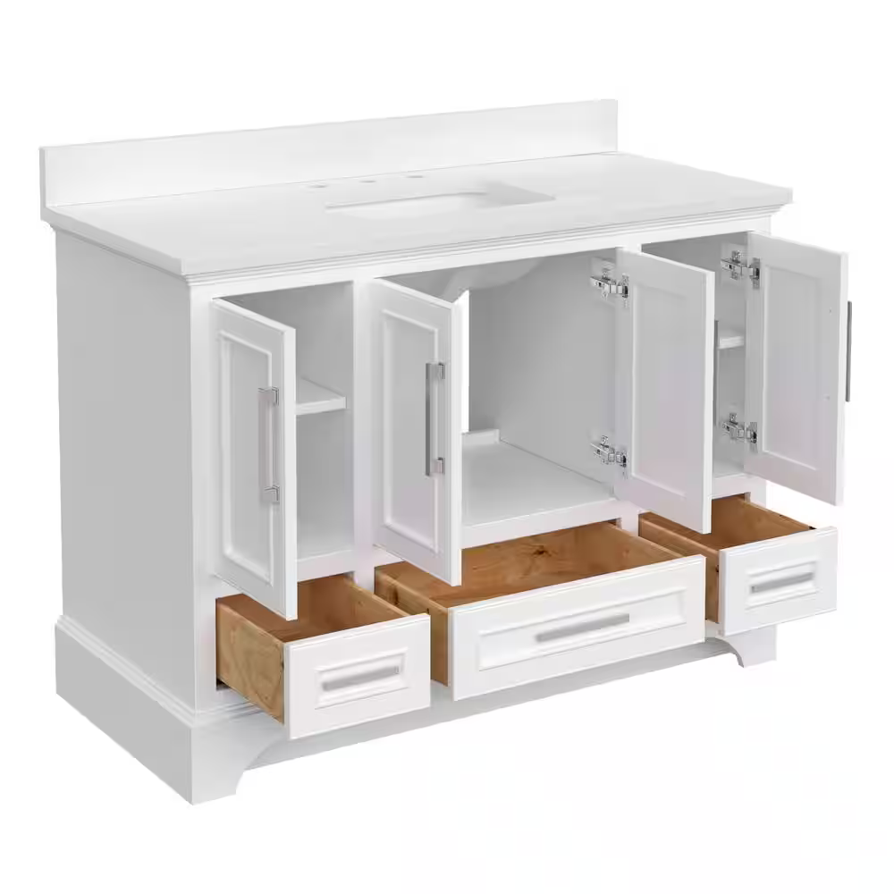 Home Decorators Lareda 48-in White Undermount Single Sink Vanity with White Engineered Stone Top, 3206VA-48-201-901-UM, FINAL PRICE: $499.99 + Tax