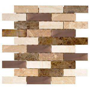 ** PER PCS ** Copper Canyon Jeffrey Court 12x12 Copper and Marble Mosaic (10 pcs/box) Final:$5.99/pc - CLEARANCE: $2.99/pc Loc: MT4-F
