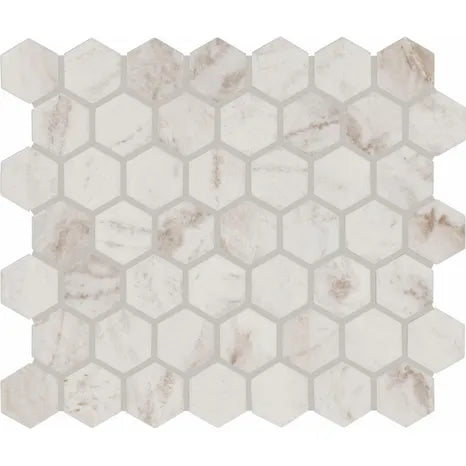 PER PIECE ** Fabuleux Greige Silo 10x11 Hexagon Mosaic