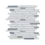 **PER PCS** Lucid Sky Interlocking 12x13 Glass/Metal Mesh-Mounted Mosaic, GLSMTIL-LUCSKY4, 4.06mm, 20pcs, 36 lbs, 0.98sf, Retail: $4.03/pc, FINAL PRICE: $1.99/pc + Tax