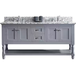 Virtu Vanity Julianna 60-in Double Bathroom Vanity Cashmere Grey with Arctic White Granity Countertop, MD-3160-AWGSQ-CG