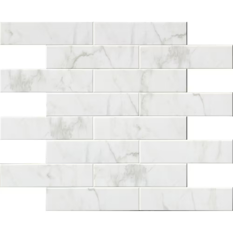 Classique White Carrara 4x16 Glossy Ceramic Wall Tile MSI, 25pcs, 11.1sf, FINAL: $0.69/pc, Loc: MT4-A