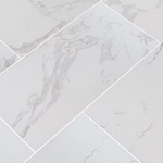 Praia Carrara 24x48 Polished Porcelain Stone Look Floor and Wall Tile, NPRACAR2448P, 8mm, 2pcs, 71 lbs, 16sf, Retail: $3.04/sf, $48.64/box/sf, FINAL PRICE: $1.99/sf, $31.84 + Tax