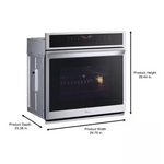 LG Air Fry with Easy Clean 30-in Smart Compatible Single Electric Wall Oven with Air Fry Single-fan and Self-cleaning ( PrintProof Stainless Steel ), WSEP4723F/00 *HD2507, Retail: $2,199.00, FINAL PRICE: $999.99 + TAX