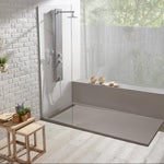 Acquabella St Duo Beton 48x36 Shower Tray in Dark Gray, 53024683 DUBE4836MD, Retail: $700.00, Final Price: $299.99 + Tax