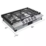 LG 30-in 5 burners Stainless Steel Gas Cooktop, CBGJ3027S/00, Retail: $1,649.00, FINAL PRICE: $799.99 + TAX