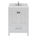 Caroline Avenue 24-in White Undermount Single Sink Bathroom Vanity with Dazzle White Quartz Top, GS-50024-DWQSQ-WH, FINAL PRICE $