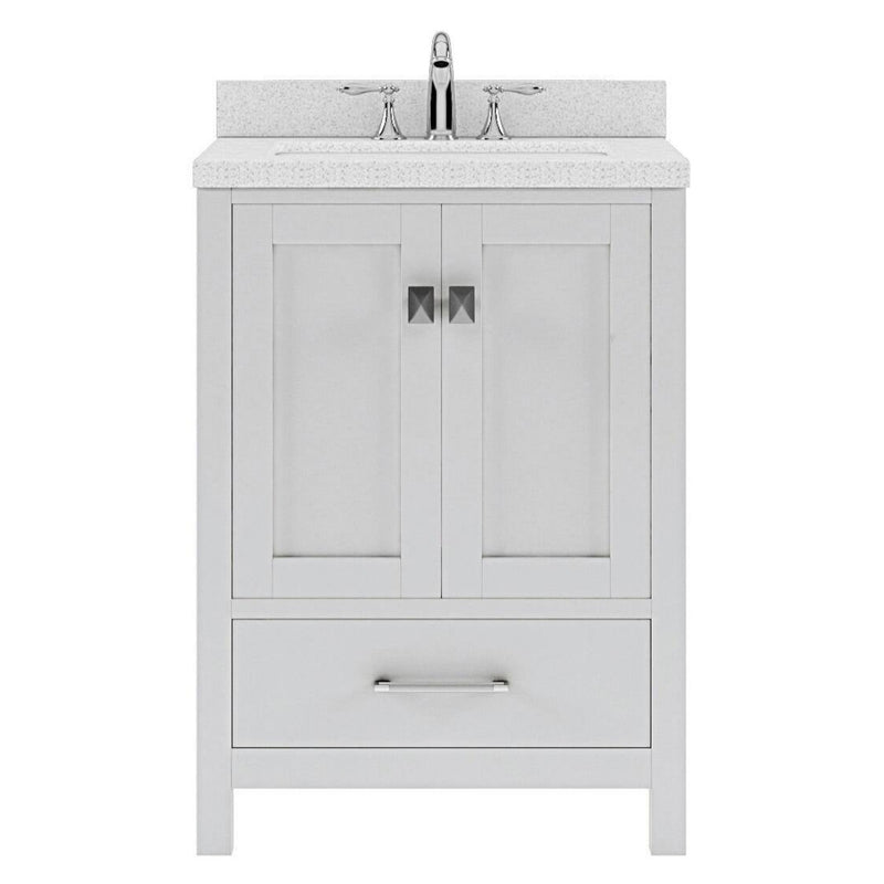 Caroline Avenue 24-in White Undermount Single Sink Bathroom Vanity with Dazzle White Quartz Top, GS-50024-DWQSQ-WH, FINAL PRICE $