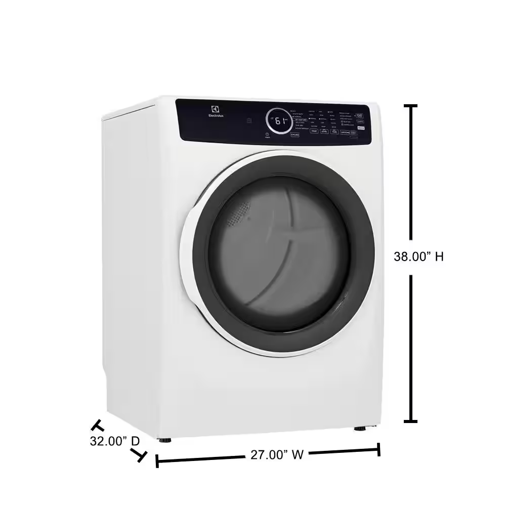 ElectroLux Front Load Perfect Steam™ Electric Dryer with Instant Refresh – 8.0 Cu. Ft.