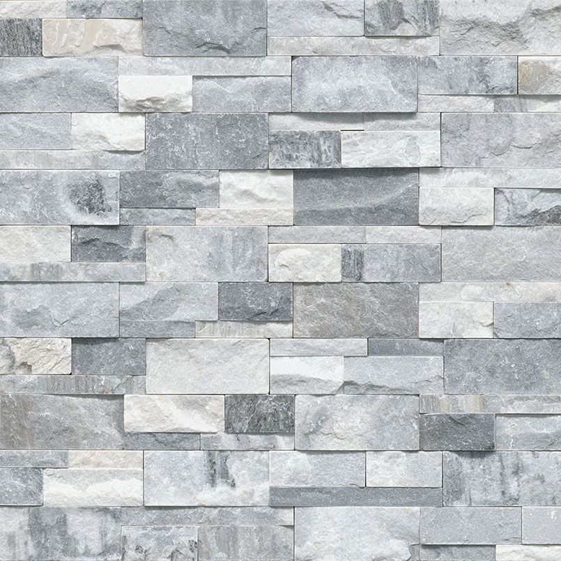 ** PALLET SALE : 4 boxes (18sf) @ $2.22/sf ** Alaska Gray XL Stacked Stone Panels 9x24, 19mm, 4.5sf, 49.59 lbs, 3pcs, Loc: MT9-C