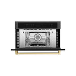 ZLINE KITCHEN & BATH Autograph Edition 1.6-cu ft 1000-Watt 29.75-in Built-In Microwave with Sensor Cooking Controls (Black Stainless Steel with Champagne Bronze Handle), MWOZ-30-BS-CB *HD2507, Retail: $1,999.95, FINAL PRICE: $1,199.99 + TAX
