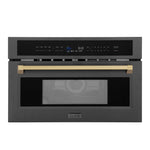 ZLINE KITCHEN & BATH Autograph Edition 1.6-cu ft 1000-Watt 29.75-in Built-In Microwave with Sensor Cooking Controls (Black Stainless Steel with Champagne Bronze Handle), MWOZ-30-BS-CB *HD2507, Retail: $1,999.95, FINAL PRICE: $1,199.99 + TAX