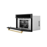 ZLINE KITCHEN & BATH Autograph Edition 1.6-cu ft 1000-Watt 29.75-in Built-In Microwave with Sensor Cooking Controls (Black Stainless Steel with Champagne Bronze Handle), MWOZ-30-BS-CB *HD2507, Retail: $1,999.95, FINAL PRICE: $1,199.99 + TAX