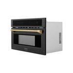 ZLINE KITCHEN & BATH Autograph Edition 1.6-cu ft 1000-Watt 29.75-in Built-In Microwave with Sensor Cooking Controls (Black Stainless Steel with Champagne Bronze Handle), MWOZ-30-BS-CB *HD2507, Retail: $1,999.95, FINAL PRICE: $1,199.99 + TAX