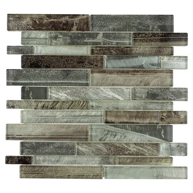 **PER PC** Shimmering Lights 12x12 Linear Mosaic, SF160013, 8.55sf, 9pcs, 32.4lbs, FINAL PRICE: $5.99/pc, $53.91/bx + Tax