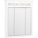 Project Source 31.75-in x 36-in Lighted Incandescent Surface Mount White Mirrored Medicine Cabinet, 64130-PS, MSRP: $139.00, Final Price: $49.99 + Tax